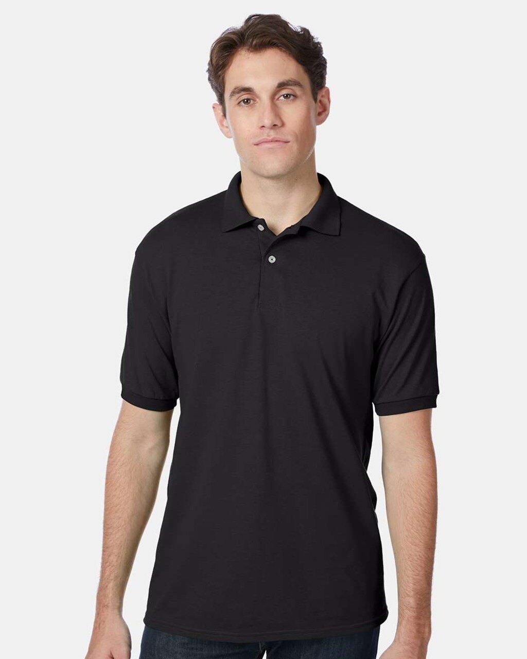 Hanes Men's EcoSmart Jersey Polo Shirt Cotton Polyester Blend Classic Fit Casual Workwear